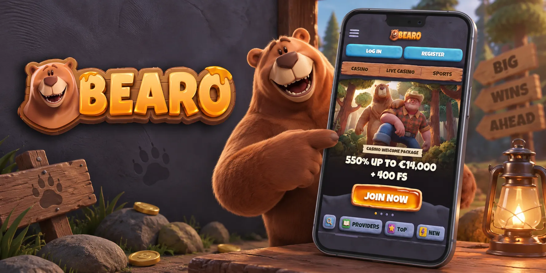 Capture d'écran de l'app Bearo Casino